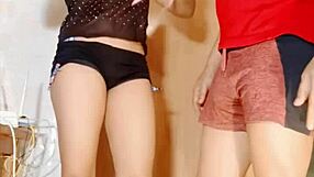 hot young couple deepthroating and sucking in bikini.