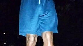 Homemade workout with athletic teacher in park