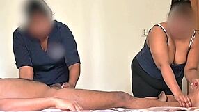 Two girls give a happy ending massage caught on hidden cam in spa