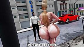 Chanel Malibu shows off her big ass in a game scene.
