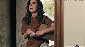 Teen Answering The Door With A Strapon To The Delivery Girls Surprize