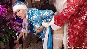 peter stone fucks cougar at christmas party, cum on tits