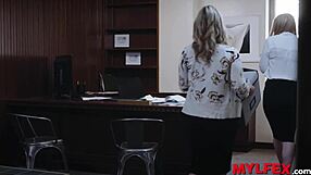 Mylfex - Perv Boss and Secretary Introduce New Babe in Office Roleplay Sex