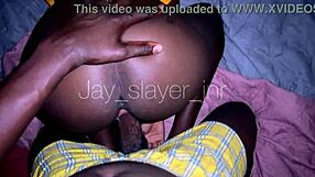 Cute Ebony Teen's Fat Pink Pussy Drilled Till Cream