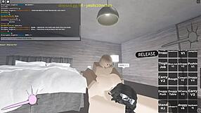 Latina whore deepthroats and gets anal in Roblox-style sex 😈