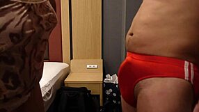 Slapping hard cock over bloomers 😈