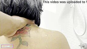 Latina brunette neighbor attempts intense blowjob on fat cock