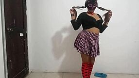 My Friend's Wife Dancing Sexy In Miniskirt, Submissive And Tall