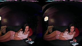 Young brunette vrallure masturbates with toys in pov reality