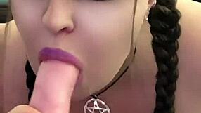 Kandy Kane, BBW Sri Lankan slut, deepthroats big cock with her huge tits bouncing