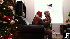 Blonde Elf MILF Takes Creampie from Santa's Son