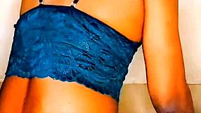 Flat chest shemale experiences anal pleasure with dildo