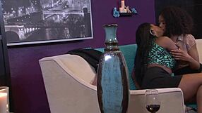 layton benton and jamie sullivan lick tits and finger shaved pussies on their date.