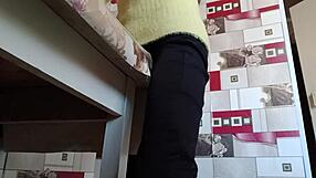 stepsister gets off solo on desk with loud moans and multiple orgasms
