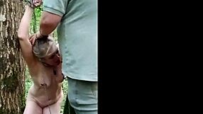 Slave Trained in Forest with Anal and Mouth Cum