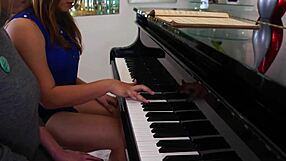 I love how this mature lesbian cougar piano teacher dives into my beaver with her tongue