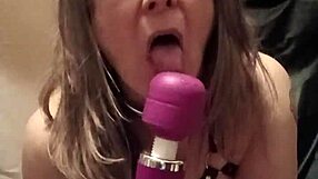 French Milf In Leather Harness Uses Vibrating Dildos