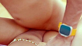 naughty husband teases his sexy wife on soft bed