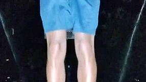 Homemade workout with athletic teacher in park