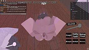Latina whore deepthroats and gets anal in Roblox-style sex 😈