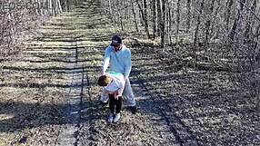 Fucked outside while drone watched us