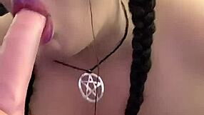 Kandy Kane, BBW Sri Lankan slut, deepthroats big cock with her huge tits bouncing