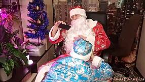 peter stone fucks cougar at christmas party, cum on tits