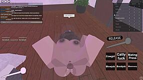 Latina whore deepthroats and gets anal in Roblox-style sex 😈