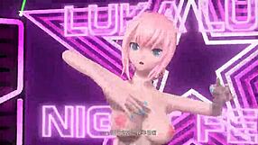 megurine luka shows big tits and ass nude