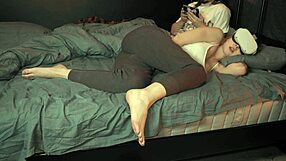Hey, sharing bed with stepsister watching VR porn?