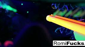 Romi Rain & Dani Lesbian Black-Light Fun