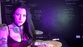 solo masturbation with vibrator on big natural tits