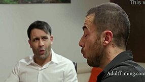 intense office threesome with double penetration