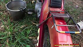 She begged for monster cock after washing husband's bike, got hardcore assfucking in garage