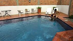 on vacation licking ass and deepthroat with step-nephew by the pool