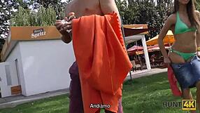 Detailed POV Of Old Couple Fucking Anal Outdoors With Czech Girl.