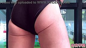 I borrowed a swimsuit from the girls' club and masturbated by the pool. It was so thrilling!