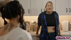 Lulu Chu and Electra Rayne escalate from kissing to intense fingering and spanking