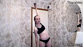 Gymnast relaxes after intense workout