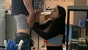 latina gets fucked by the contractor hard and deep