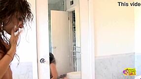 Lesbians fist and finger assholes in toilet