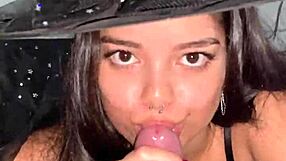 pov halloween scene with witch debora prado in a fun interaction