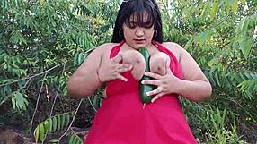 Hot housewife in dress masturbates on way home, craving more