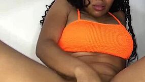 Young latina with natural big tits masturbates using a dildo