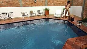 on vacation licking ass and deepthroat with step-nephew by the pool