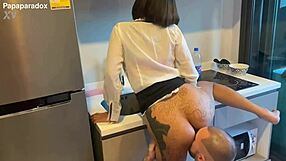 My tiny Asian 18+ schoolgirl drives me wild on kitchen table
