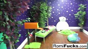 Romi Rain & Dani Lesbian Black-Light Fun