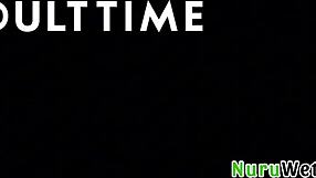 Hot busty masseuse fucks client outdoors.