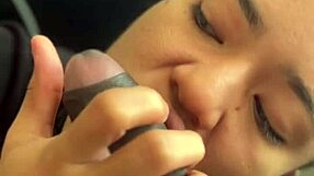 cute brunette stepsisters best friend gives delicious blowjob in pov