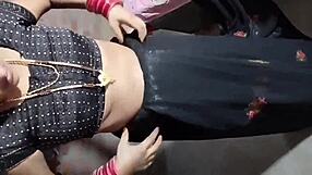 Beautiful Indian Bhabhi Pisses In Black Saree On Ranch